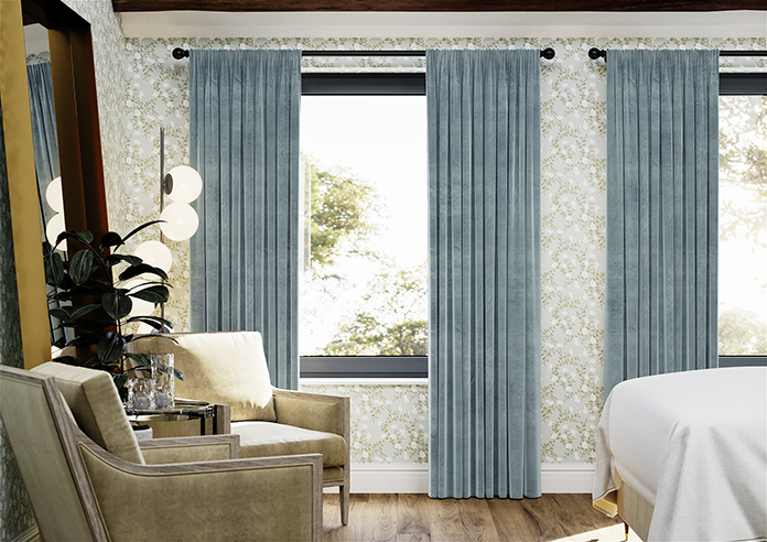 Ultra Luxe Velvet, Blue Cloud - Made to Measure Curtains - Image 3